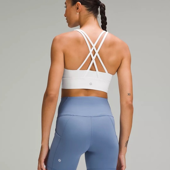 Lululemon White Energy Longline Bra B-D Cup Size 10 - Picture 2 of 7